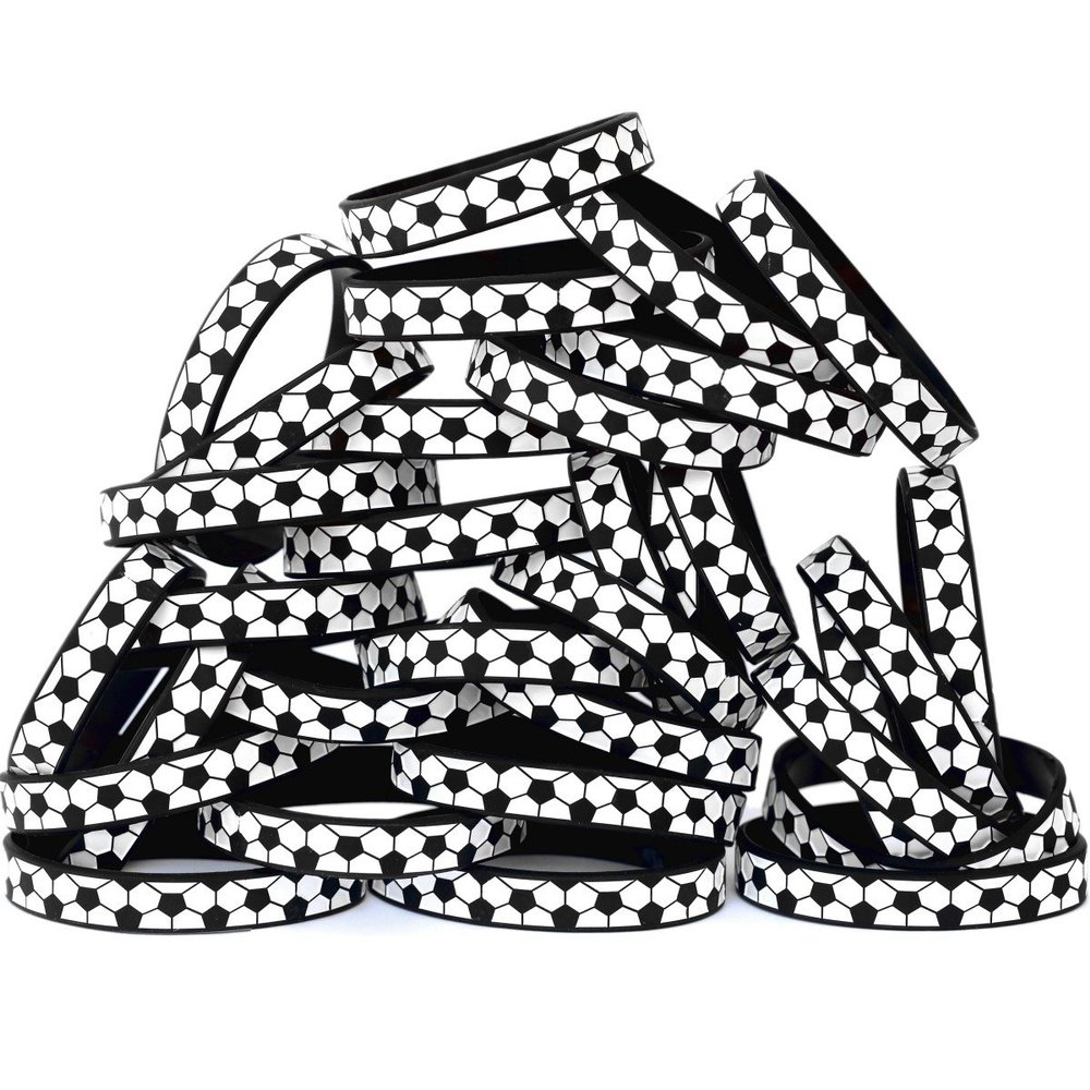 50 Youth Size Soccer Silicone Sports Wristbands