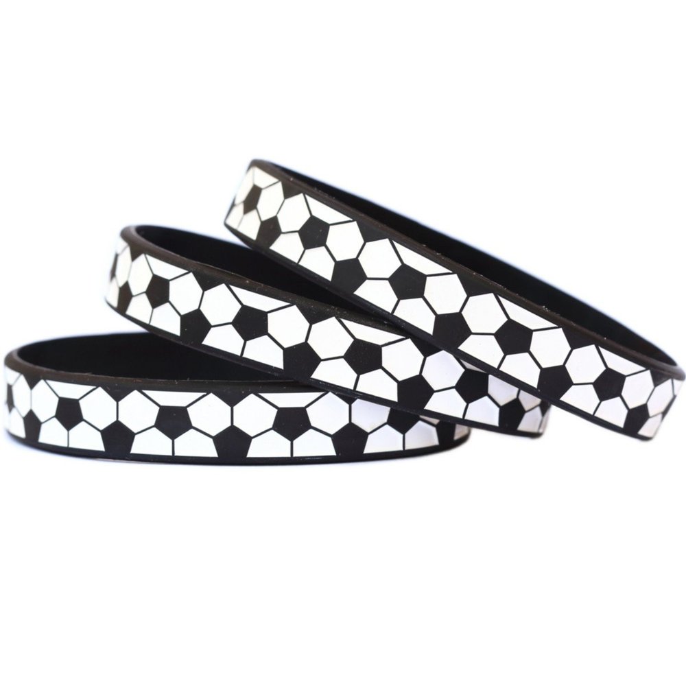 3 Youth Size Soccer Silicone Sports Wristbands