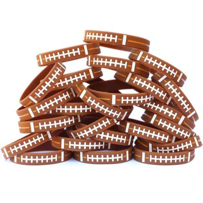 50 Youth Size Football Silicone Sports Wristbands