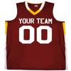 Custom Basketball Jersey V-Neck 2 Color Trim Maroon and Gold Adult 2X-Large view 1