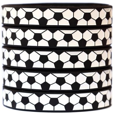 5 Youth Size Soccer Silicone Sports Wristbands