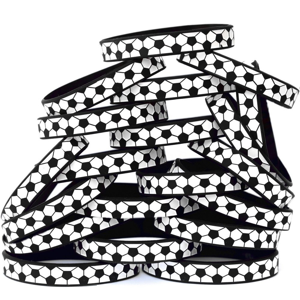 20 Youth Size Soccer Silicone Sports Wristbands