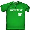 HARDKOR SPORTS 2 Button Solid Color Basic Team Name Baseball Jersey| Kelly Green | Adult Med view 1