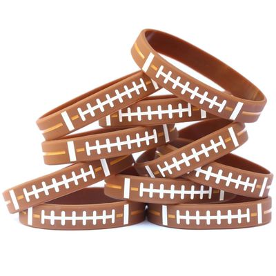 15 Youth Size Football Silicone Sports Wristbands