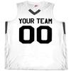 Custom Basketball Jersey V-Neck 2 Color Trim White and Black Adult X-Large view 1