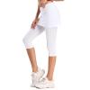 Ultrafun Women's UPF 50+ Capri Skirted Leggings Adjustable Active Running Tennis Sports Leggings Tights Pants with Skirt & Pockets (White, X-Large) view 1