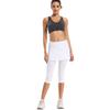 Ultrafun Women's UPF 50+ Capri Skirted Leggings Adjustable Active Running Tennis Sports Leggings Tights Pants with Skirt & Pockets (White, X-Large) view 2