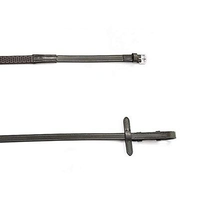 Dover Saddlery Flex Grip Rubber Reins, 54, Brown/Brown Hook Studs