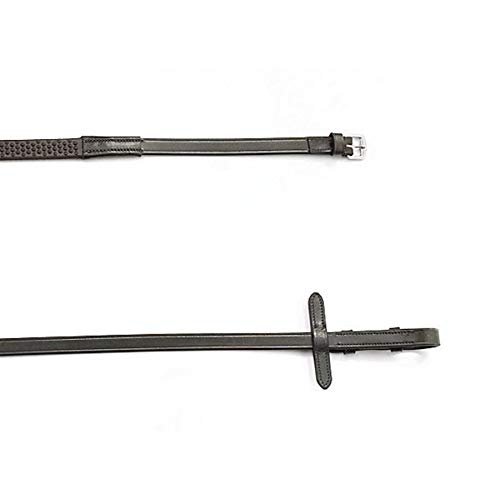Dover Saddlery Flex Grip Rubber Reins, 54, Brown/Brown Hook Studs
