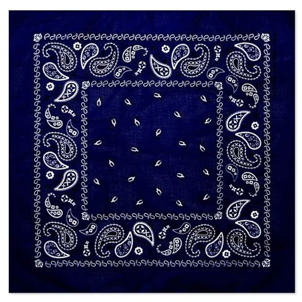 COUVER Washable & Reusable Multi-Purpose Bandana Head Wrap Face Mask Multi-Packs, Navy, 12 Pieces