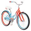 Kulana Lakona Shore Beach Cruiser Bike, 24-Inch Wheels, Single Speed, Blue/Coral (R1751AZ) view 1