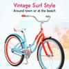 Kulana Lakona Shore Beach Cruiser Bike, 24-Inch Wheels, Single Speed, Blue/Coral (R1751AZ) view 2