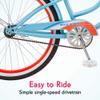 Kulana Lakona Shore Beach Cruiser Bike, 24-Inch Wheels, Single Speed, Blue/Coral (R1751AZ) view 4