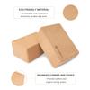 SNAKUGA Cork Yoga Block 2 Pack for Pilates, 9"x6"x4" Non-Slip & High Density Blocks for Meditation, Fitness and Stretching, Supportive and Flexibility Brick for Improve Poses Balance view 2