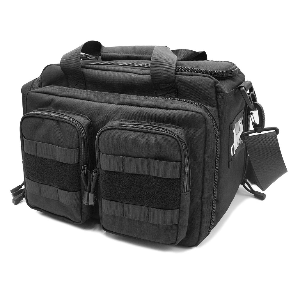 ProCase Tactical Gun Range Bag, Deluxe Pistol Shooting Range Duffle Bag Large Handguns Magazine Ammo Gear Accessories Pouch for Hunting Shooting Range Sport -Black