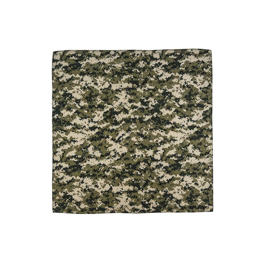 Washable & Reusable Multi-Purpose Bandana Head Wrap Face Mask Multi-Packs, Digital Camo, 12 Pieces