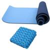 Attraction Design Yoga Mat Non Slip Exercise Mat Extra Thick Workout Mat Towel Set, Eco Friendly Exercise Yoga Mat High Density Fitness Pilates Mat with Carrying Strap, 72"x 24" (Blue Set) view 1