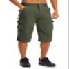 MAGCOMSEN Men's Capri Pants 3/4 Shorts: Green, Athletic, Hiking, Running, Workout, Fishing, Tactical, Casual, Green view 1