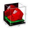 Better Display Cases Acrylic Baseball Cap Display Case with Mirror, Wall Mount, Green Risers and Turf Base (A006/V21) view 2
