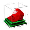 Better Display Cases Acrylic Baseball Cap Display Case with Clear, Green Risers and Turf Base (A006/V21) view 2