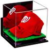 Better Display Cases Acrylic Baseball Cap Display Case with Mirror, Wall Mount, Purple Risers and Turf Base (A006/V21) view 1