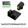 XS SIGHTS R3D Tritium Night Sight Green for Taurus G2C, G2 PT III, G2C Millennium G2, G2S, & G3; Front and Rear Glow in The Dark Tritium view 2