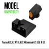 XS SIGHTS R3D Tritium Night Sight Orange for Taurus G2C, G2 PT III, G2C Millennium G2, G2S, & G3; Front and Rear Glow in The Dark Tritium view 2