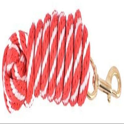 8' Braided Derby Lead Rope (Red/White)
