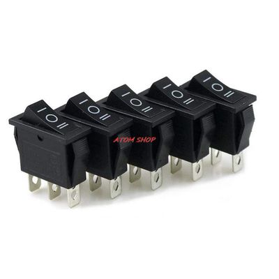 IndustrialField 5 pcs KCD3 ON-OFF-ON black 3Position Boat Rocker Switch black x AC 15A 250V /20A 125V 3 Pin SPDT