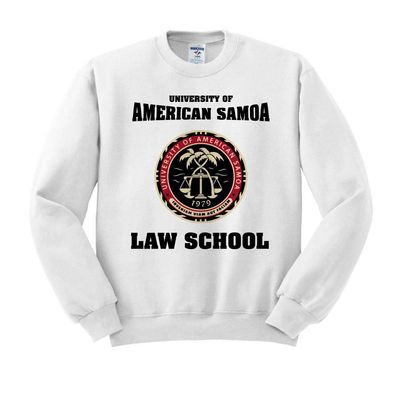TeesAndTankYou University of American Samoa Law School Sweatshirt Unisex Small White
