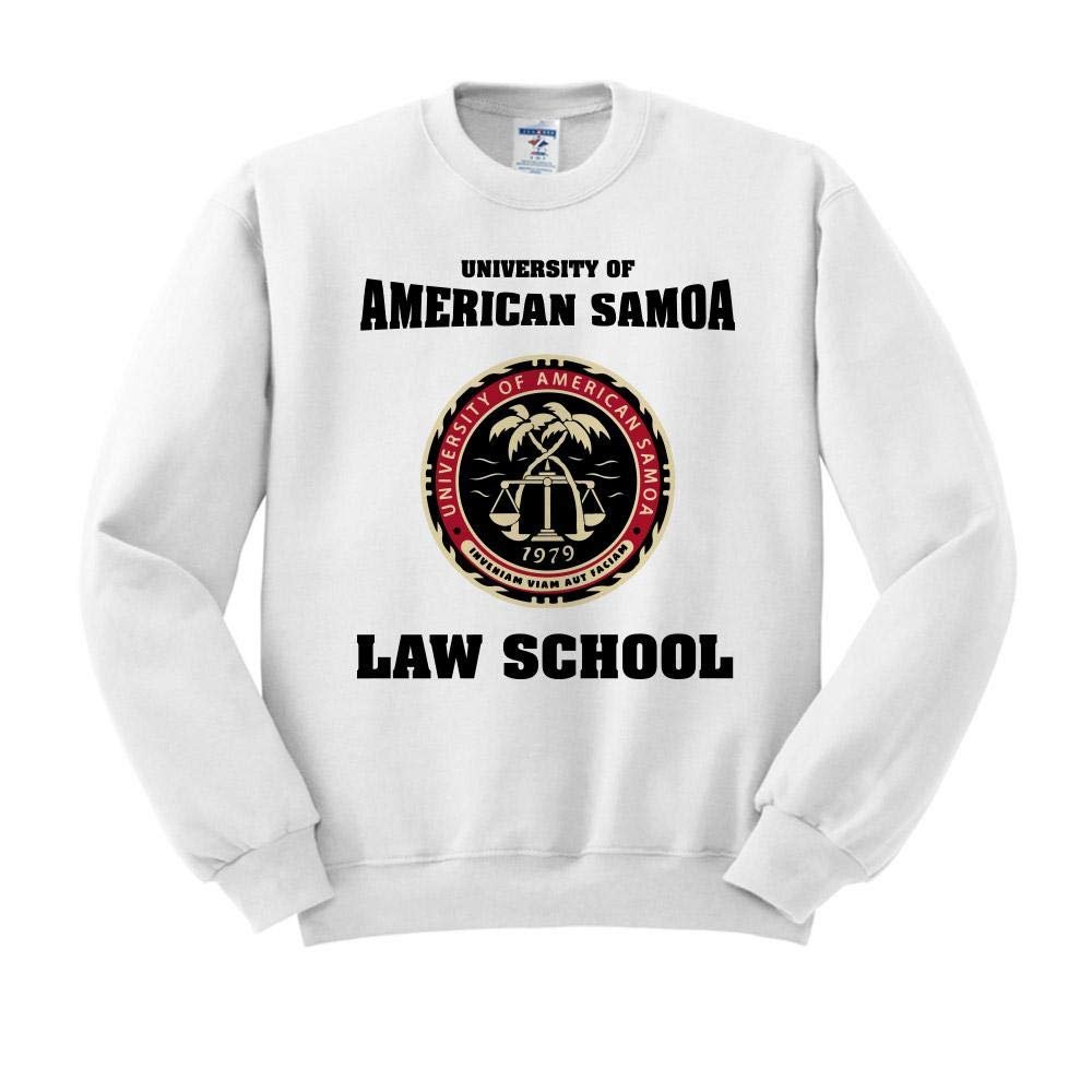 TeesAndTankYou University of American Samoa Law School Sweatshirt Unisex Small White