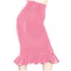 Fetish Queen 16 Colors Women Fishtail Pencil Skirt Metallic Midi Pleated Skirt (Pink,S) view 1