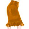 Fetish Queen 16 Colors Women Fishtail Pencil Skirt Metallic Midi Pleated Skirt (Gold,XL) view 1