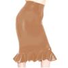 Fetish Queen 16 Colors Women Fishtail Pencil Skirt Metallic Midi Pleated Skirt (Rose Gold,M) view 1