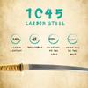 HMS Japanese Samurai Katana and Wakizashi Daisho Combo Set, Warrior and Fuji Tsuba, Hand Forged Heat Tempered, 1045 Carbon Steel, Black Wooden Scabbard, Sharp, Battle Ready view 4