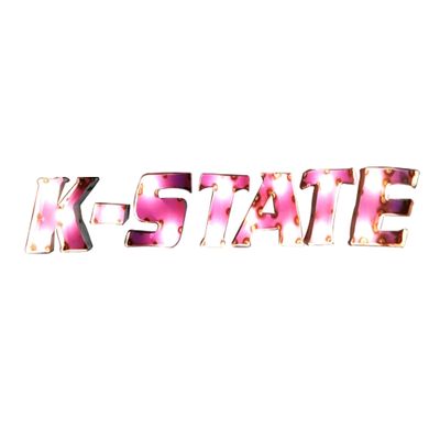LRT SALES Kansas State Illuminated Recycled Metal Wall Decor