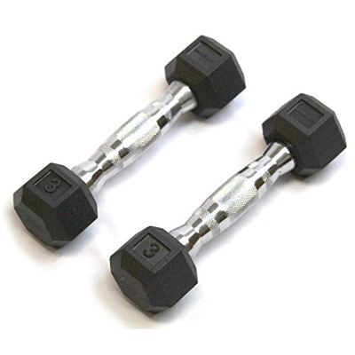 Detroit Weight Co DWC Hex Dumbbells (Pairs), Rubber Coated for Crossfit, Personal Training, Commercial and Personal Training Gyms, (3-120lb Pairs) (3)