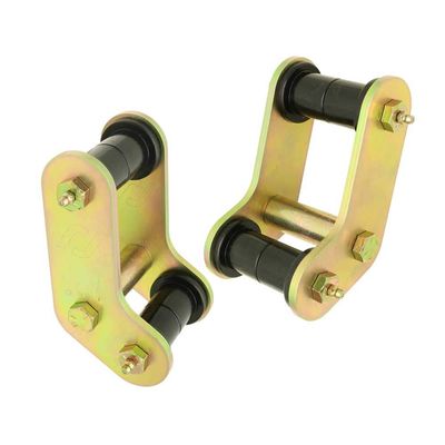 Currie Enterprises Rear Boomerang Shackles, Steel, Gold Zinc-Pair