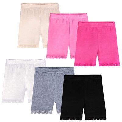 Auranso Girls Dance Shorts Solid Color Safety Bike Shorts Lace Mix 5-7X