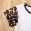 Kid Baby Girls Summer Shorts Set Leopard T-Shirt Top Drawstring Shorts 2Pcs Tracksuit Clothes Set 6M-6Y (White, 1-2Y) view 3