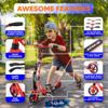 Hurtle Compact Kick Scooter for Teens - Folding Stand Kick Scooters w/ Adjustable Height, Alloy Anti-Slip Deck, 8 Wheels, Mud Guard Front Wheel, For Kids, Boys/Girls 8+-Year-Old view 2
