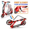 Hurtle Compact Kick Scooter for Teens - Folding Stand Kick Scooters w/ Adjustable Height, Alloy Anti-Slip Deck, 8 Wheels, Mud Guard Front Wheel, For Kids, Boys/Girls 8+-Year-Old view 3