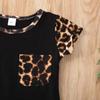 Kid Baby Girls Summer Shorts Set Leopard T-Shirt Top Drawstring Shorts 2Pcs Tracksuit Clothes Set 6M-6Y (Black, 3-4Y) view 4