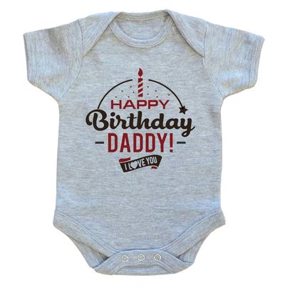 G-Amber Happy Birthday Daddy I Love You Baby Boys Girls Romper Bodysuit Infant Funny Jumpsuit Outfit(0-3M)