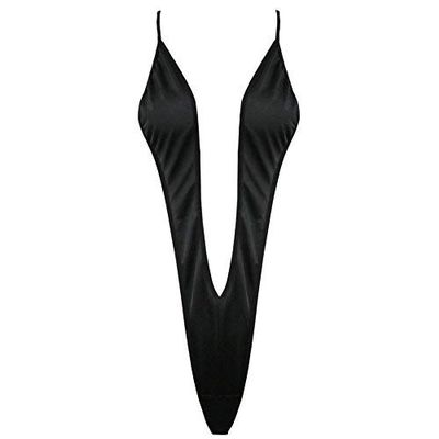 Oyolan Womens One-Piece Sling Shot G-String Thong Monokini Micro Bikini Teddy Bodysuit Swimsuit Bathing Suit Black One_Size
