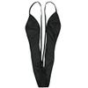 Oyolan Womens One-Piece Sling Shot G-String Thong Monokini Micro Bikini Teddy Bodysuit Swimsuit Bathing Suit Black One_Size view 4