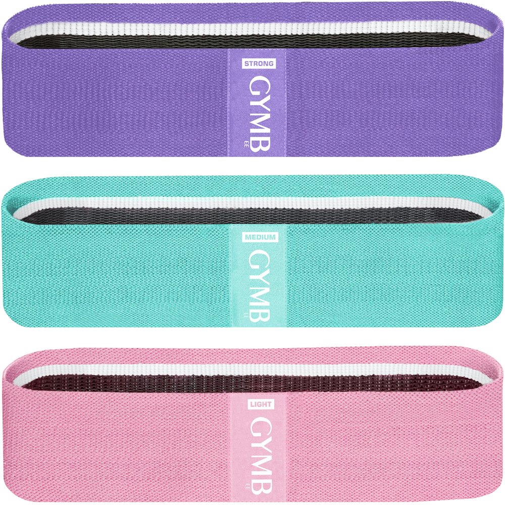 Gymbee Resistance Bands for Working Out - Exercise Bands to Workout Glutes, Thighs & Legs - No Slip Cloth Booty Band for Gym & Home Fitness, Yoga, Strength & Pilates for Men/Women - 3 Levels