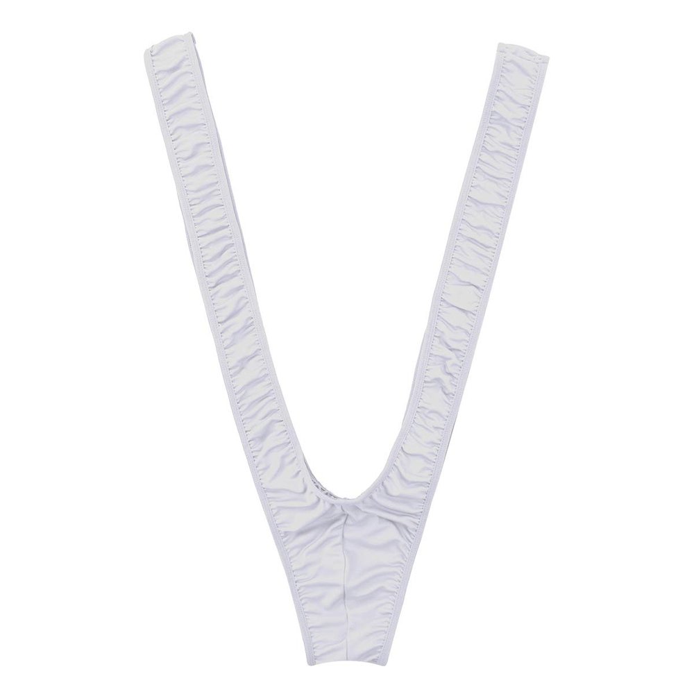 YiZYiF Men Sexy Jock Straps Manikini Bikini Swimsuit Thong Costume V String Bodysuit (White)