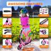 Compact Kick Scooter for Teens - Folding Stand Kick Scooters w/ Adjustable Height, Alloy Anti-Slip Deck, 8 Wheels, Mud Guard Front Wheel, For Kids, Boys/Girls 8+-Year-Old - HURTSPK (Pink) view 2