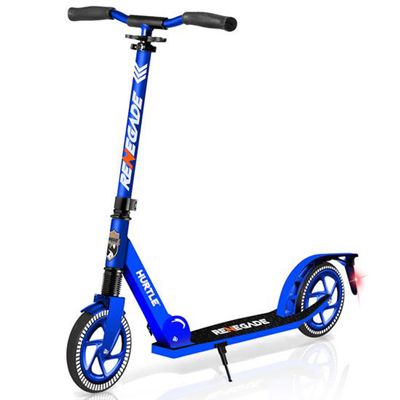 Hurtle Teenager Kick Scooter 2-Wheel Folding Adult Scooter with Adjustable T-Bar Handlebar Alloy Anti-Slip Deck 8' Smooth Gliding Wheels